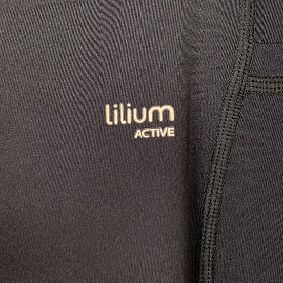 Lilium Active Black Yoga Stretch Pants Women XL Pockets & Mesh Inserts - Picture 4 of 10